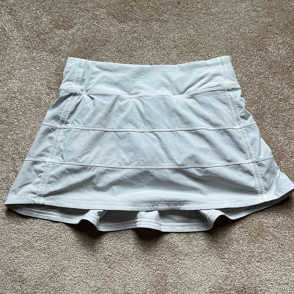 White Lululemon Pace Rival Mid-Rise Skirt